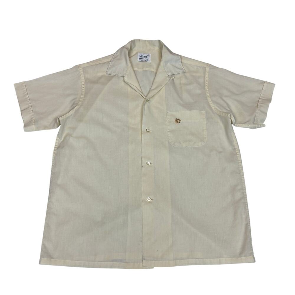 Vintage 50s Penney's Towncraft Loop Collar Button Up Men's M Rockabilly